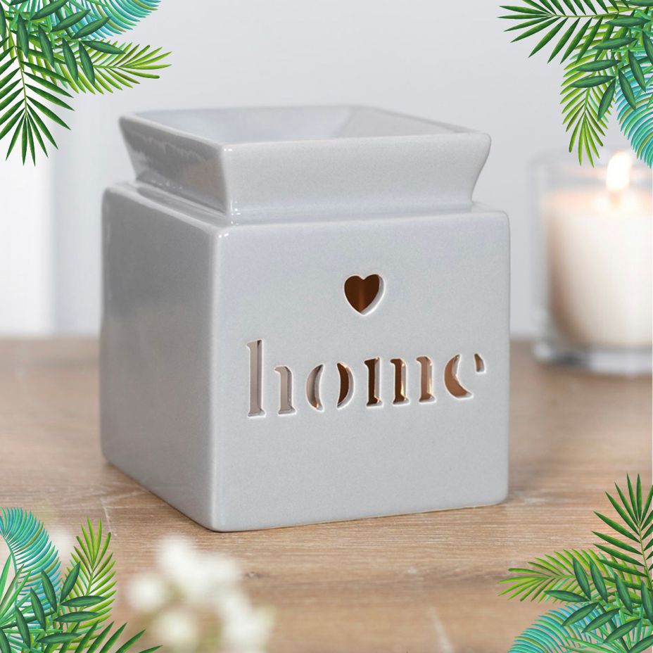 'Home' Wax & Oil Burner (grey)